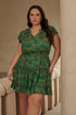 Ruya Floral Split Neck Toledo Tiered Mini Dress Curve